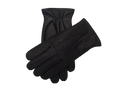 NexuSkin men's black deerskin touchscreen gloves, overlapping view