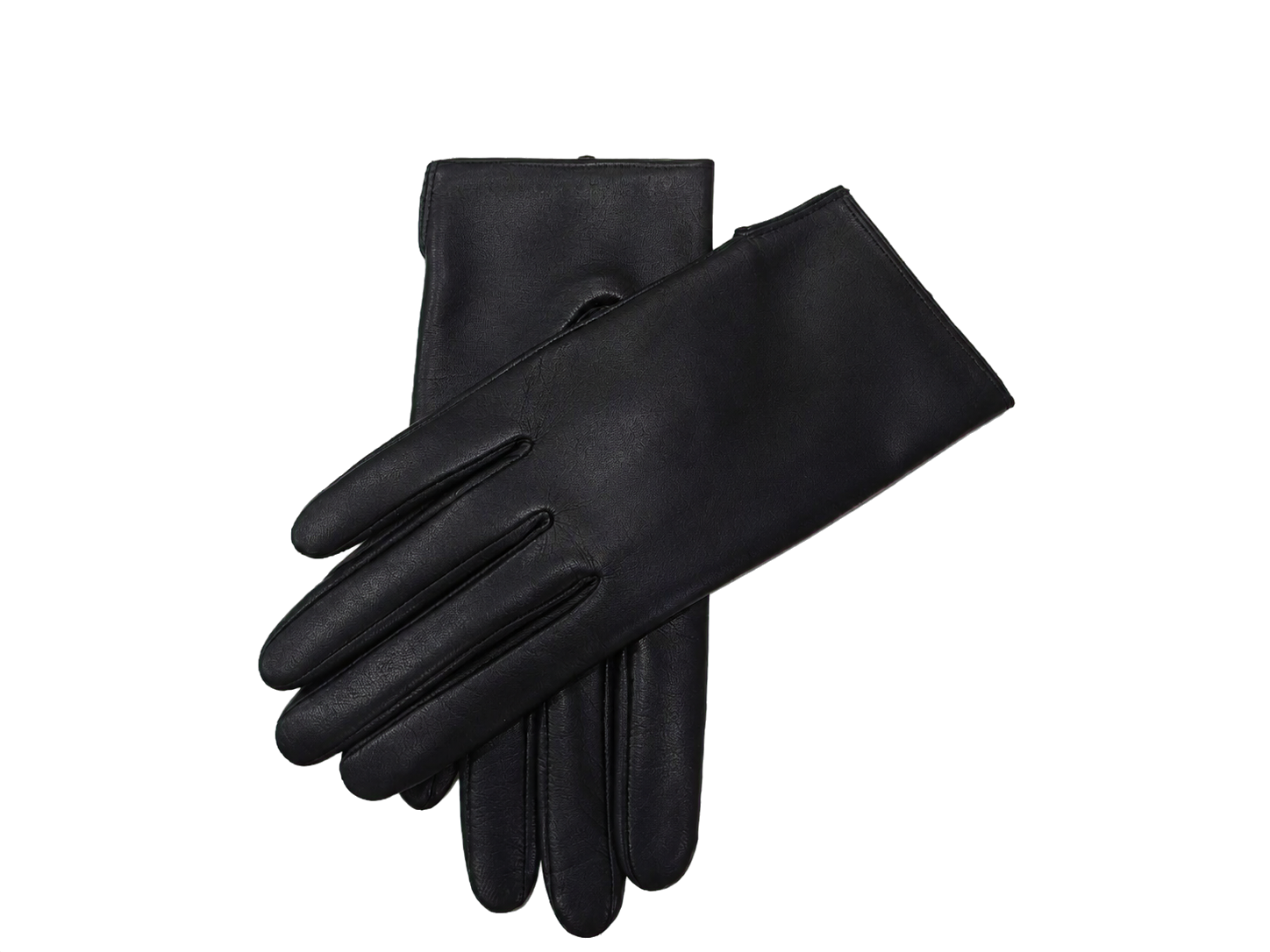 NexuSkin women's classic black Nappa leather touchscreen gloves, overlapping view